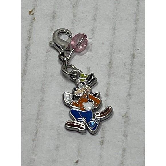 Vintage Disney Goofy Charm Clip On For Bracelet Zipper Pull Purse Crystals - Picture 1 of 3